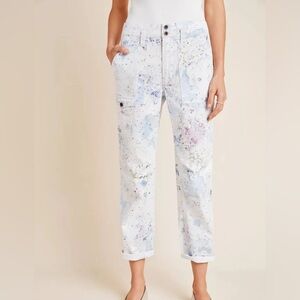 ANTHRO | Wanderer Abstract Splatter Cropped Pants‎